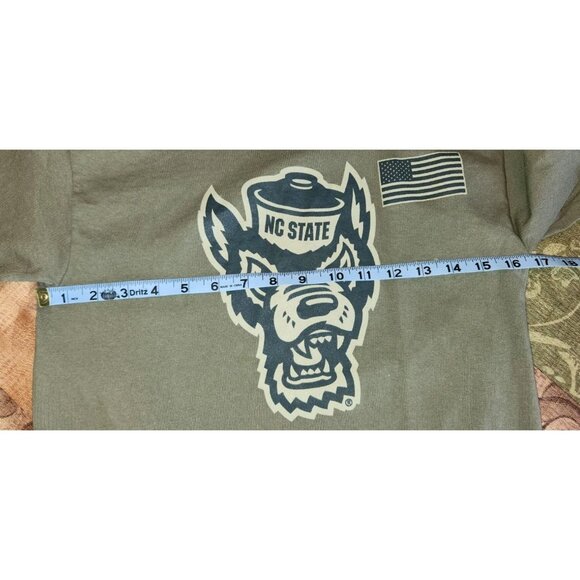 NC STATE T-shirt size SMALL Salute To Service  Unisex Cargo Green champion - Picture 6 of 8